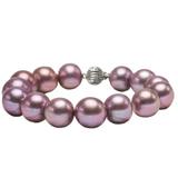 Bratara Kaskadda cu Perle Naturale Edison Lavanda, Calitate Premium AAA, Perle Rare Gigant de 10-12 mm si Aur Alb de 14k, Kaskadda