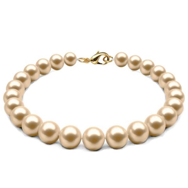 Bratara Perle Naturale Crem de 7-8 mm cu inchizatoare din Aur Galben de 14 karate, Kaskadda