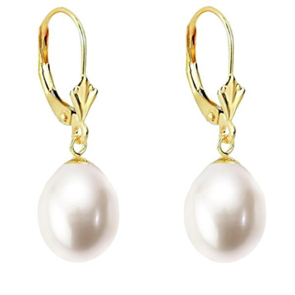 Cercei Aur Galben de 14k cu Perle Naturale Premium Albe Mari, Rare, Forma Lacrima, de 11/9 mm, Kaskadda