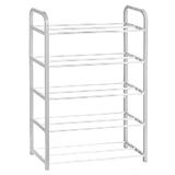 Suport pentru pantofi cu 5 rafturi, alb, 50x19x68 cm