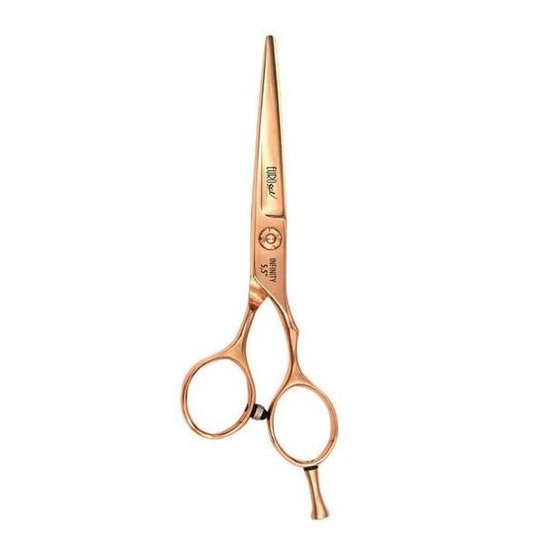 Foarfeca pentru tuns Infinity Eurostil, auriu, din otel japonez 5.5 inch, 1 buc