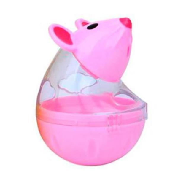 Hranitor tip jucarie interactiva, cu eliberare lenta mancare pentru pisici sau alte animale de companie - Roz