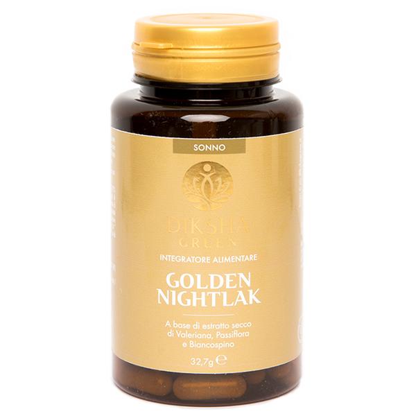 Supliment Alimentar cu Extract Uscat de Valeriana, Floarea Pasiunii si Paducel, Diksha Green - Lakshmi Golden Nightlak, 60 capsule
