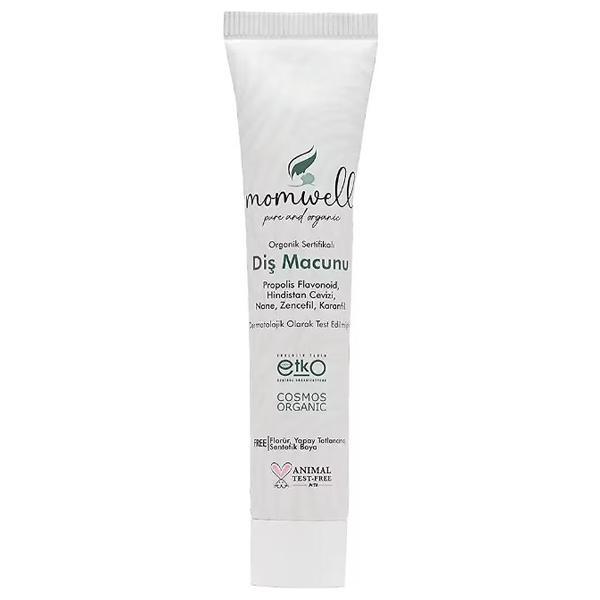 Pasta de dinti fara fluor Organica Momwell, pentru gingii sensibile si respiratie urat mirositoare, 75 gr