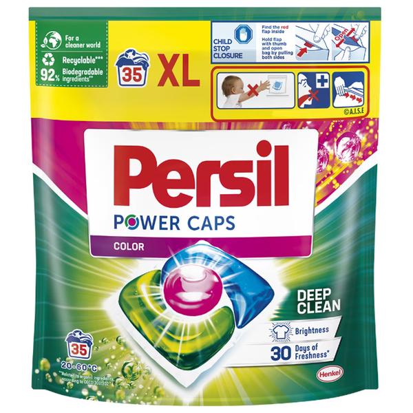 Detergent Capsule pentru Rufe Colorate - Persil Power Caps Color Deep Clean, 35 buc