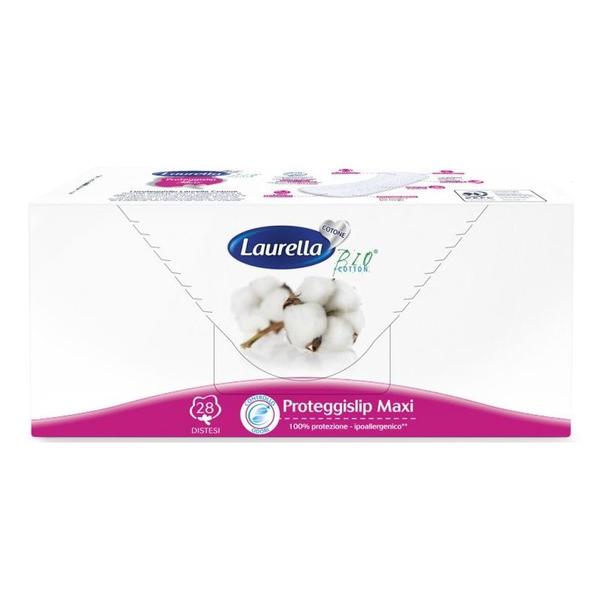 Protej Slip Subtire Maxi din Bumbac Organic, Ambalate Individual - Laurella BIO Cotton, 2 picaturi, 28 buc
