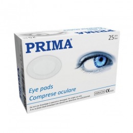 Comprese oculare Prima, sterile, bumbac, invelis din tifon si corp absorbant, 56 x 70mm, 25 buc