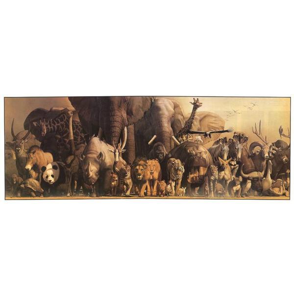 Poster deluxe tip panorama Safari LTD - Dinozauri si Animale ale junglei