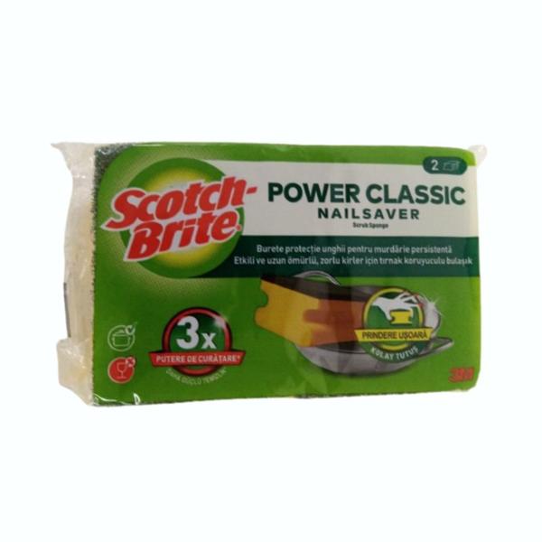 Bureti de Vase Clasici cu Protectie pentru Ungiii - 3M Scotch Brite Classic Nail Saver Scrub Sponge, 2 buc