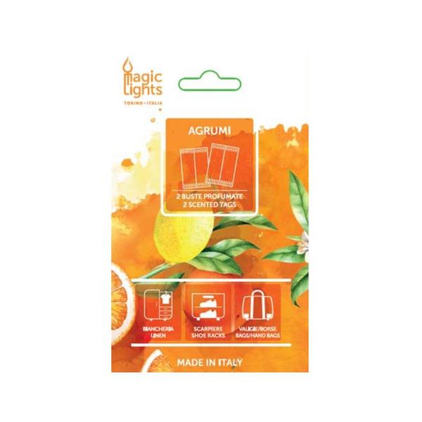 Carduri Parfumate cu Citrice - Scendet Tags Magic Lights, 2 buc