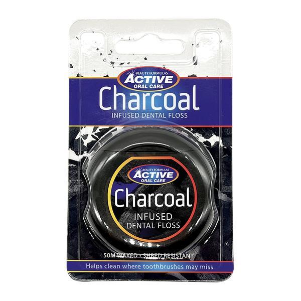 Ata interdentara ceruita cu Carbune, Active Oral Care, Beauty Formulas, 50 m