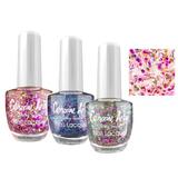 SHORT LIFE - Lac de Unghii Alfar Catherine Arley Silky Touch Glitter, nuanta 755 Geometry Whisper, 14ml