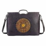 Geanta De Dama Boutique Deluxe, Piele Naturala Manere Argintii, Buzunare Multiple, Casual si Birou, Fermoar Sigur si Durabil, Gri Grafit