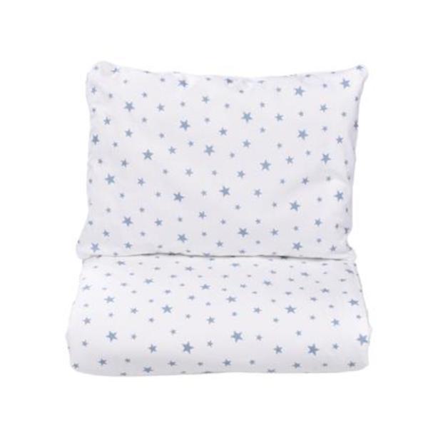 Set lenjerie 3 piese pentru patut incastrabil model stelute bleu