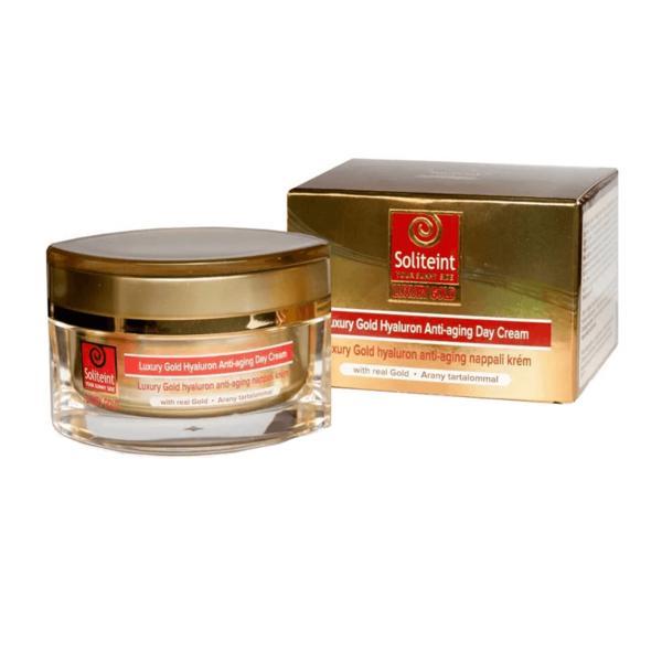 Cremă de zi anti-&icirc;mbătr&acirc;nire Soliteint Luxury Gold, 50 ml