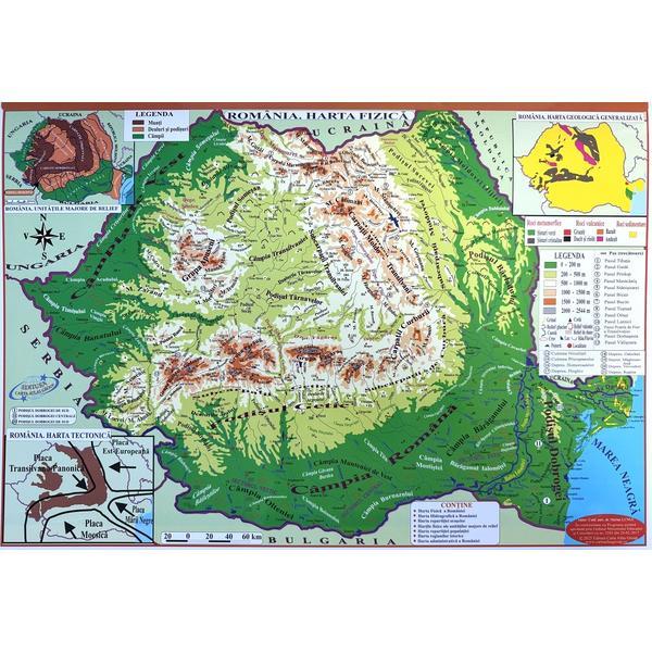 Harta de perete: Romania. Pliata, editura Carta Atlas