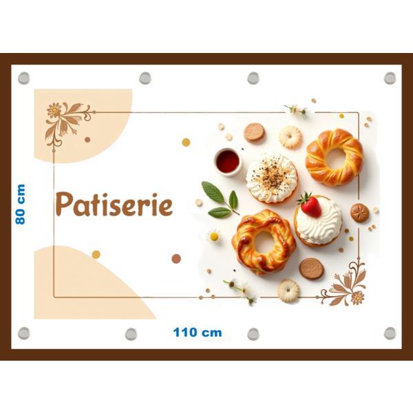 Banner Patiserie cu capse si clipsuri, dimensiune 80x110 cm
