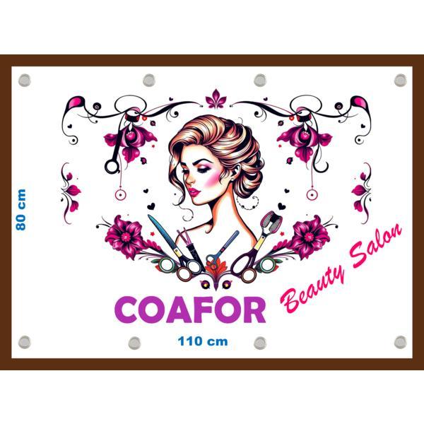 Banner Coafor Beauty Salon dimensiune 80x110 cm