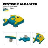 Buton plastic soft pentru mobilier copii, Pestisor albastru, 50x51x24 mm