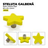 Buton plastic soft pentru mobilier copii, Steluta galbena, 48x48x24 mm