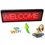 Panou text led / display reclama 70x20 cm - Rosu - pentru interior cu wifi