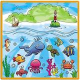 Lumea oceanelor. Poster lavabil de colorat