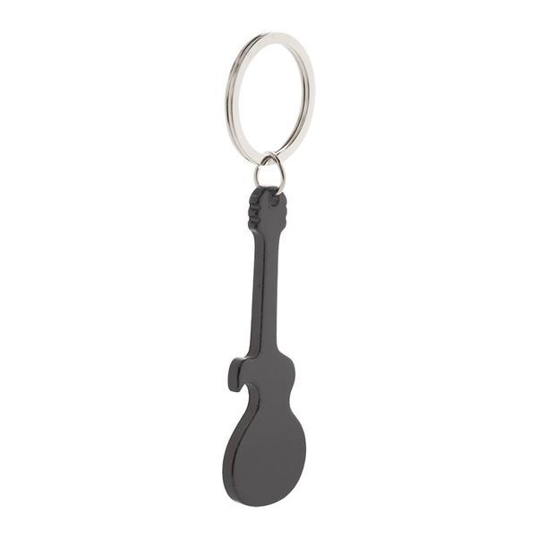 Breloc din aluminiu, Piksel, chitara, cu desfacator, negru