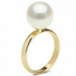 Inel din Aur cu Perla Naturala de Cultura Alba - Cadouri si Perle