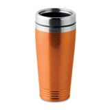 Cana termos, 400 ml, Piksel, Portocaliu, Argintiu, Otel Inoxidabil, Perete dublu