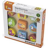 Puzzle din cuburi de lemn: Animale