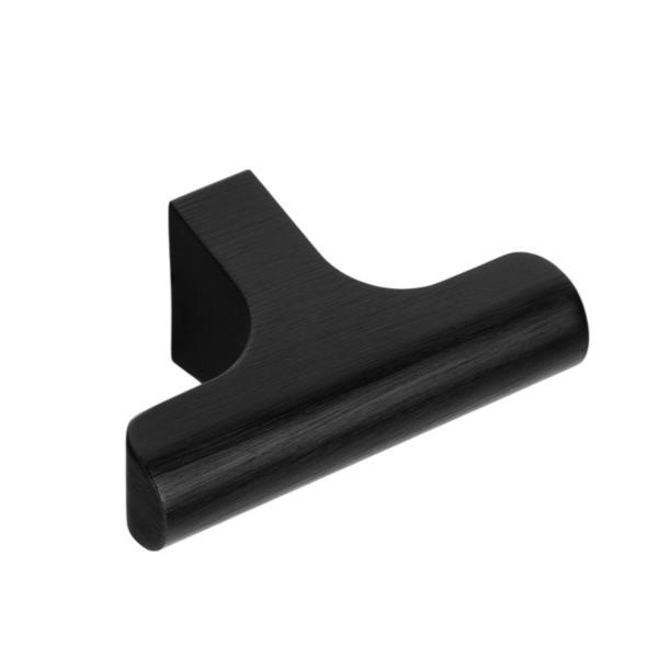 Buton pentru mobila Hinoki, finisaj negru periat, 60x36.7 mm