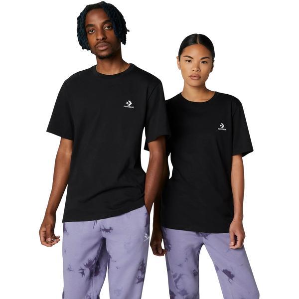 Tricou unisex Converse Go-To Embroidered Star Chevron Standard-Fit T-Shirt 10023876-A02, XL, Negru