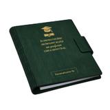 Agenda A5 din lemn personalizata, verde, Piksel, Absolvire, Profesori, Invatatori, 100 pagini
