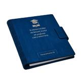 Agenda A5 din lemn personalizata, albastru, Piksel, Absolvire, Profesori, Invatatori, 100 pagini