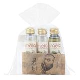 Set Cadou Cosmetice Mela cu Extract de Mar, 1 x Sampon 35 ml, 1 x Gel de Dus 35 ml, 1 x Crema de Corp 35 ml, 1 x Sapun Vegetal 10 g, 1x Casca de Dus, 1x Minipliant de prezentare. Ambalate in Saculet din Organza