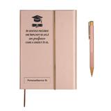 Agenda piele, rose-gold, nedatata, A5, Piksel, Absolvire, profesori, pix asortat, 192 pagini, cutie eleganta