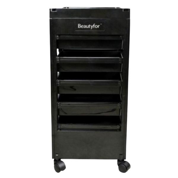 Carucior Cosmetica T-048A, Negru - Beautyfor Hairdresser Salon Trolley, T-048A, Black, 1 buc