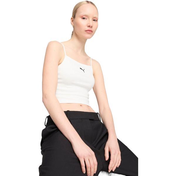 Maiou femei Puma Wardrobe Ess Ribbed Tank Top 62977102, M, Alb