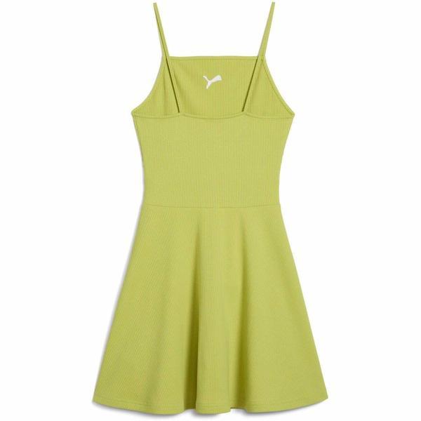 Rochie femei Puma Wardrobe Ess Ribbed Flared Short Dress P 63074335, S, Verde