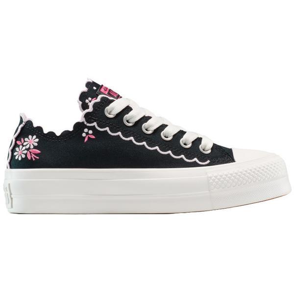 Tenisi unisex Converse Chuck Taylor All Star Lift Platform Embroidered Flowers A13529C, 39, Negru