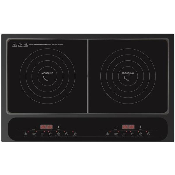 Plita cu inductie Michelino 74301, 2 zone, 2000+1500 W, control digital, 8 niveluri de incalzire