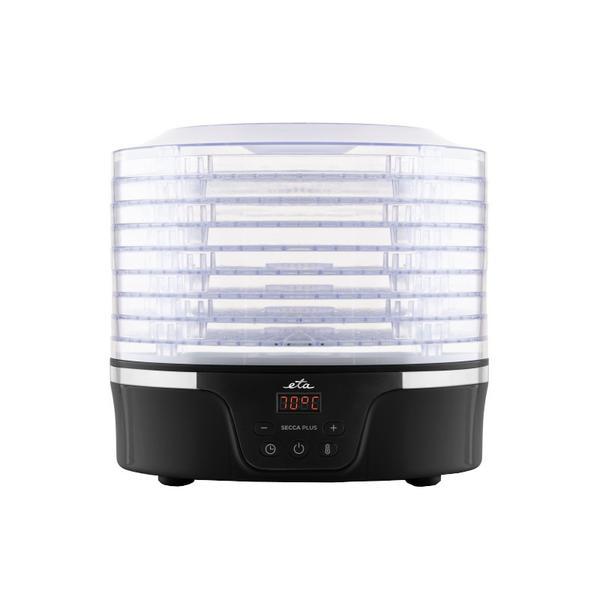 Deshidrator de alimente Eta Secca Plus 8301 90000, 380 W, 8 niveluri, 35-70 °C, afisaj LED, negru