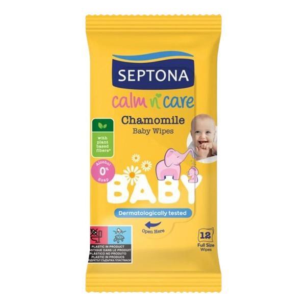 SHORT LIFE - Servetele Umede pentru Bebelusi - Septona Calm'n'Care Camomile, 12 buc