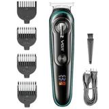 Aparat de tuns parul profesional, display Led baterie, acumulator reincarcabil, 4 marimi, 4 viteze, Negru