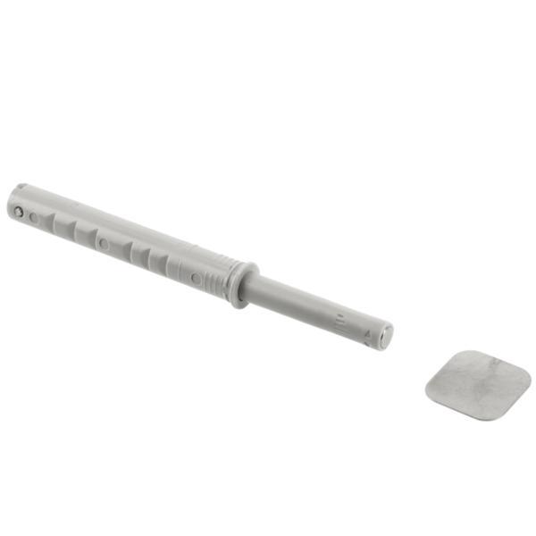 Amortizor bumper incastrat cu adaptor si magnet pentru usa mobilier, gri, L:107 mm