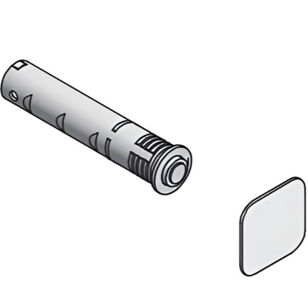 Amortizor bumper incastrat cu adaptor si magnet pentru usa mobilier, negru, L:107 mm