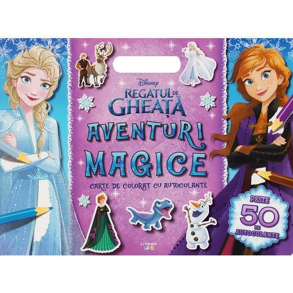 Disney. Regatul de gheata: Aventuri magice. Carte de colorat cu autocolante, editura Litera