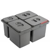 Cos de gunoi Multino New incorporabil in sertar, cu 3 compartimente x 15L si 1 compartiment x 7L, pentru corp de 600 mm