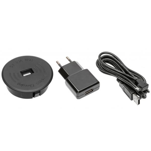 Incarcator wireless, incastrat, cablu 2 m, negru