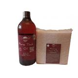 Kit intretinere mobilier lemn masiv, Prep’N Shine-Pure Teak Oil & Hand Pad’s Non Abraziv alb,  1000 ml, interior, exterior, woodworker